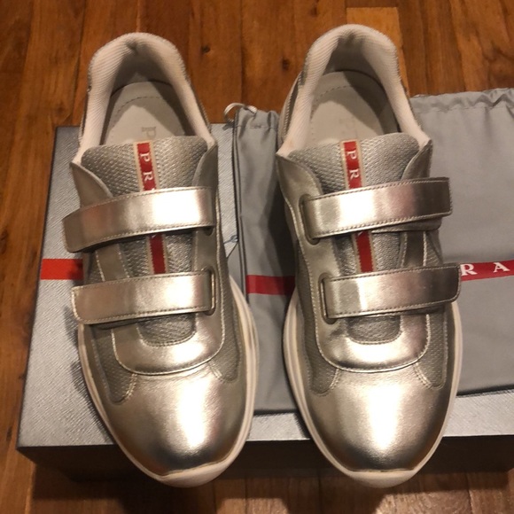Silver Prada Sneaker - Picture 4 of 9